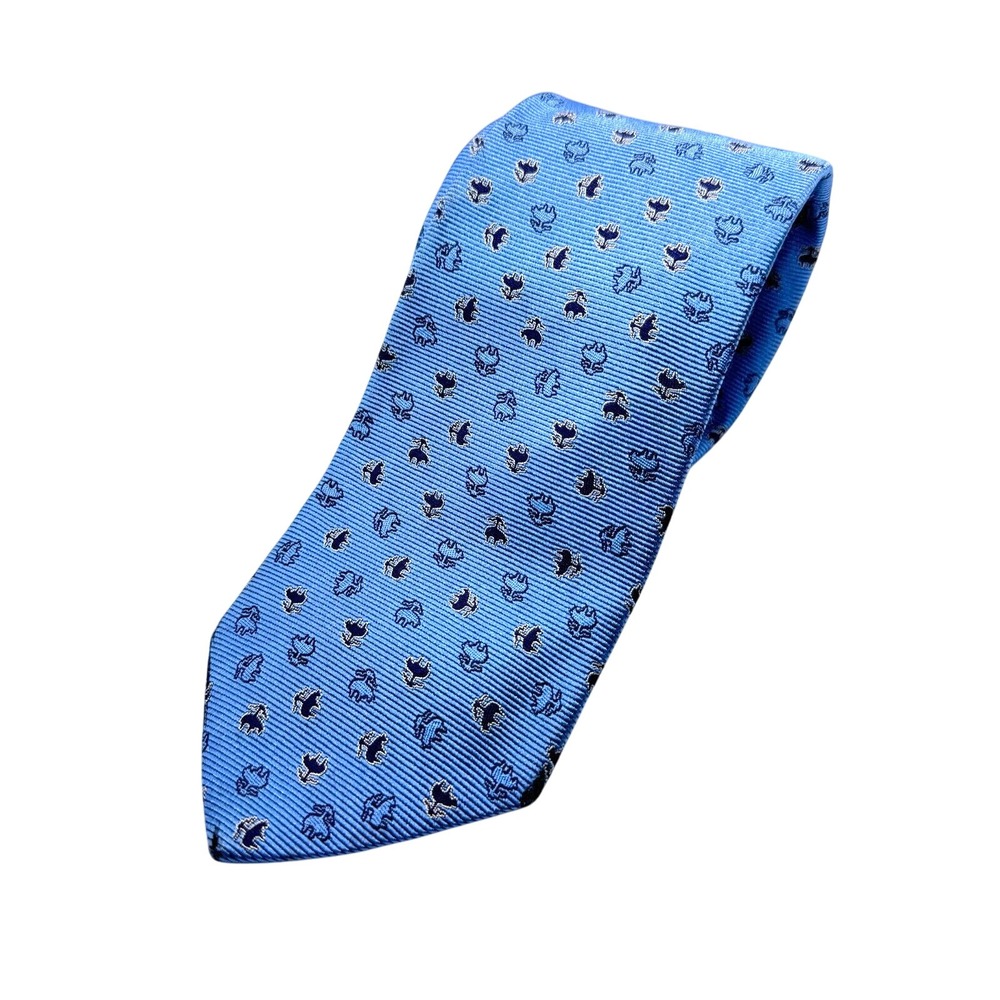 Brooks Brothers‎ Mens Blue Tiny Animal Pattern Silk Necktie